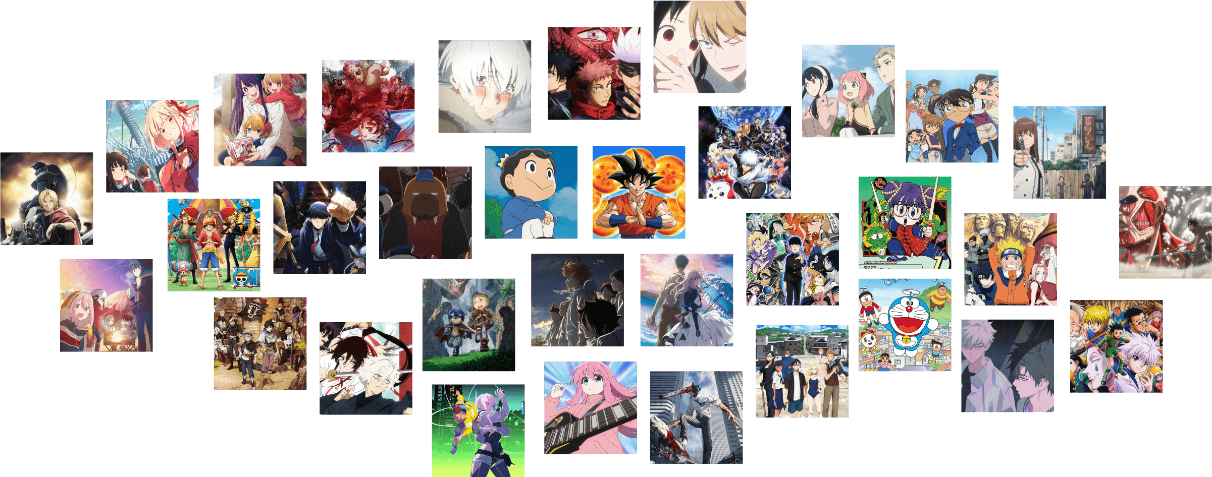 collage of all anime I watched or am in progress